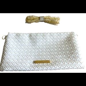 Katie Loxton  Evening Bag Vegan Leather Gold Strap NWOT